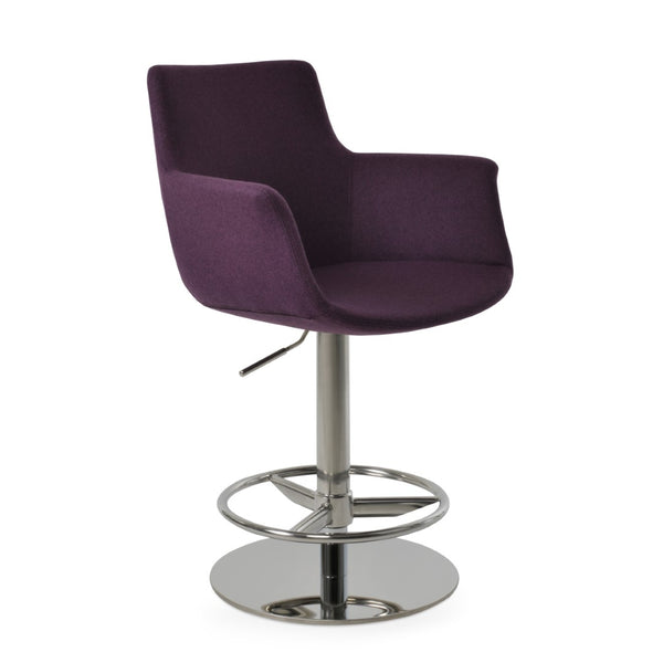 Soho Concept Bottega Arm Barstools & Counterstools - Ergonomic Comfort With 10-year Guarantee, Dark Grey & Walnut Polished Steel Deep Maroon  Soho-concept-dining-chair-07470