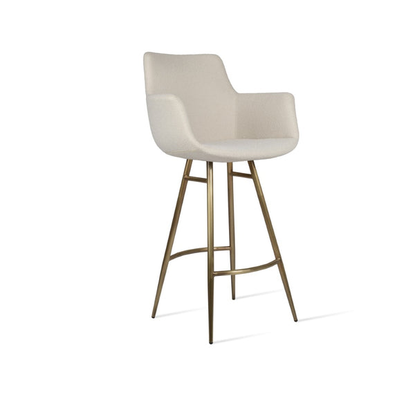 Soho Concept Bottega Arm Barstools & Counterstools - Stylish Upholstered Options With 10-year Guarantee, Elegant Design Brass,White  Soho-concept-dining-chair-07471