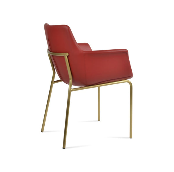 Soho Concept Bottega Arm (Large) Office Chair – Stylish Leatherette Design With Steel Base & 2-year Warranty Red  Soho-concept-dining-chair-01246