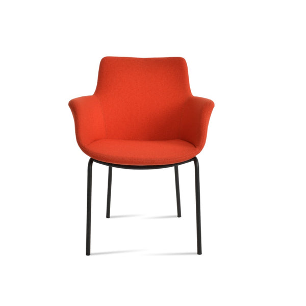 Soho Concept Bottega Arm Office Chair With Genuine Leather & Camira Yoredale Fabric - 10-year Guarantee, Stylish! Black,Orange  Soho-concept-dining-chair-01240