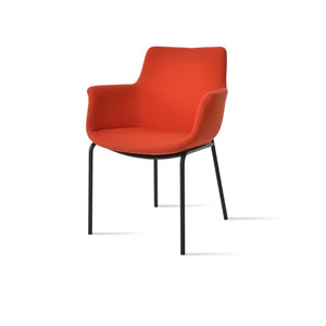 Soho Concept Bottega Arm Office Chair With Genuine Leather & Camira Yoredale Fabric - 10-year Guarantee, Stylish! Black,Orange  Soho-concept-dining-chair-01240