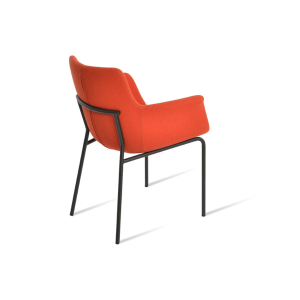 Soho Concept Bottega Arm Office Chair With Genuine Leather & Camira Yoredale Fabric - 10-year Guarantee, Stylish! Black,Orange  Soho-concept-dining-chair-01240