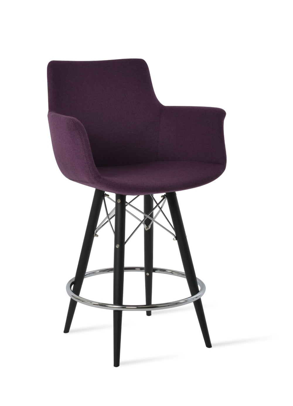 Soho Concept Bottega Arm Office Chair – Premium Wool Upholstery, Adjustable Heights & 10-year Guarantee Options Black  Soho-concept-dining-chair-10615