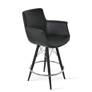 Soho Concept Bottega Adjustable Arm Barstools & Counterstools - Stylish Leatherette, 2-year Guarantee, Made In Turkiye Black  Soho-concept-dining-chair-07474
