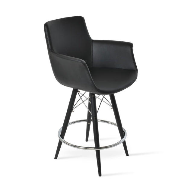 Soho Concept Bottega Adjustable Arm Barstools & Counterstools - Stylish Leatherette, 2-year Guarantee, Made In Turkiye Black  Soho-concept-dining-chair-07474