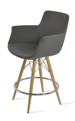 Soho Concept Bottega Ergonomic Arm Barstools & Counterstools - Premium Fabrics, Adjustable Heights, 10-year Warranty Natural,Grey  Soho-concept-dining-chair-10619