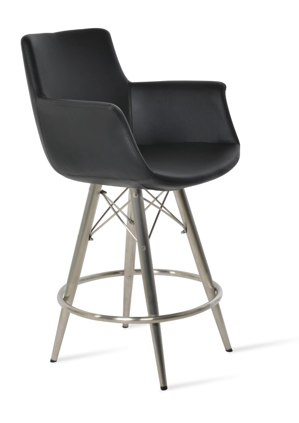 Soho Concept Bottega Arm Barstools & Counterstools - Stylish Leatherette Seats With Adjustable Heights & 2-year Warranty Black  Soho-concept-dining-chair-10620