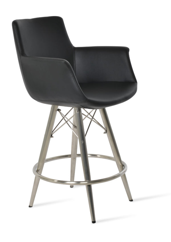 Soho Concept Bottega Arm Barstools & Counterstools - Stylish Leatherette Seats With Adjustable Heights & 2-year Warranty Black  Soho-concept-dining-chair-10620