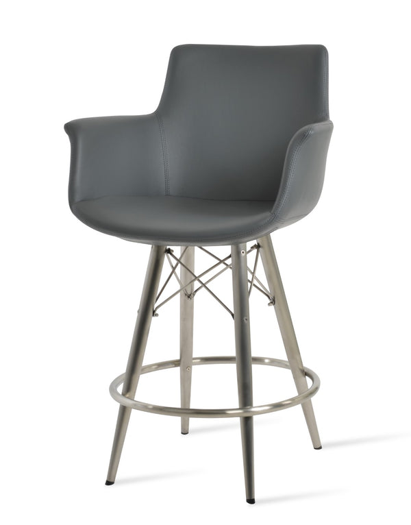 Soho Concept Bottega Arm Barstools & Counterstools - Stylish Leatherette Seats With Adjustable Heights & 2-year Warranty Grey  Soho-concept-dining-chair-10621