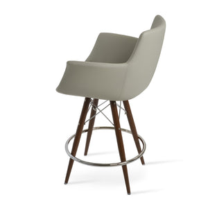 Soho Concept Bottega Arm Barstools & Counterstools - Stylish Leatherette Seats With Adjustable Heights & 2-year Warranty Walnut,Light Grey  Soho-concept-dining-chair-10624