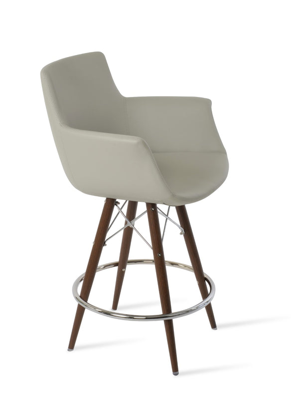 Soho Concept Bottega Arm Barstools & Counterstools - Stylish Leatherette Seats With Adjustable Heights & 2-year Warranty Walnut,Light Grey  Soho-concept-dining-chair-10622