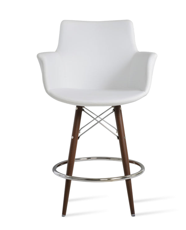 Soho Concept Bottega Arm Barstools & Counterstools - Stylish Leatherette Seats With Adjustable Heights & 2-year Warranty Walnut,White  Soho-concept-dining-chair-10623