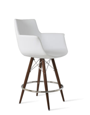 Soho Concept Bottega Arm Barstools & Counterstools - Stylish Leatherette Seats With Adjustable Heights & 2-year Warranty Walnut,White  Soho-concept-dining-chair-07475