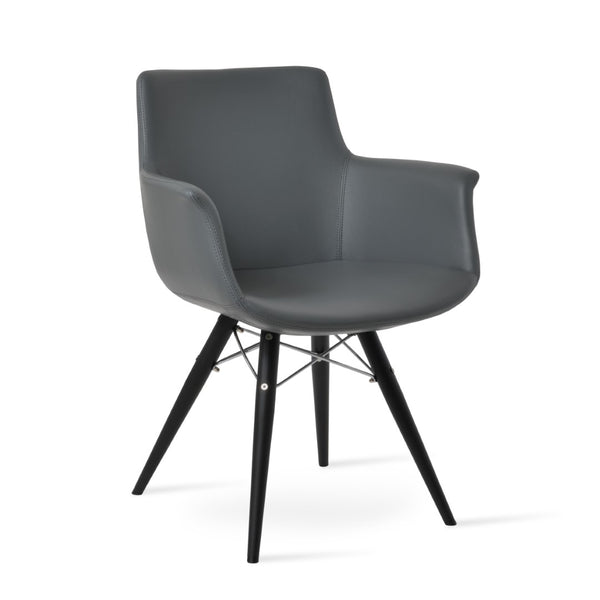 Soho Concept Bottega Arm Office Chair - Stylish Leatherette Dining Chair With Adjustable Heights & 2-year Guarantee Black,Grey  Soho-concept-dining-chair-01340