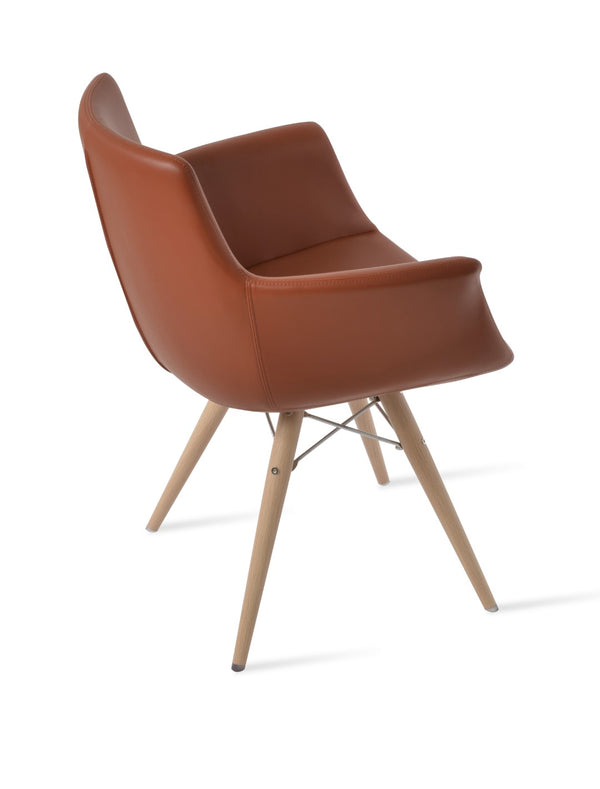 Soho Concept Bottega Arm (Large) Office Chair – Stylish Leatherette Design With Steel Base & 2-year Warranty Natural  Soho-concept-dining-chair-01346