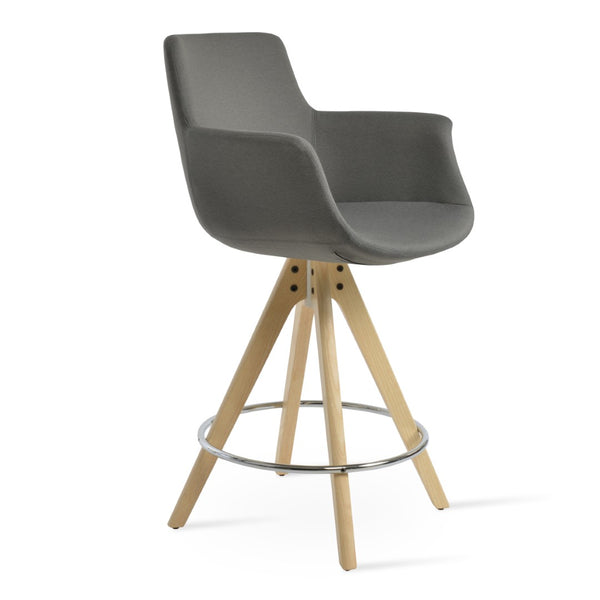 Soho Concept Bottega Ergonomic Arm Barstools & Counterstools - Premium Fabrics, Adjustable Heights, 10-year Warranty Natural,Ash,Grey  Soho-concept-dining-chair-10626