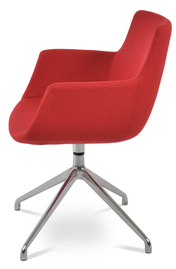 Soho Concept Bottega Arm (Large) Office Chair - Stylish Upholstered Dining Chair With 10-year Guarantee & Comfort Red  Soho-concept-dining-chair-01424