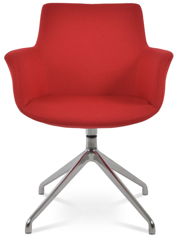 Soho Concept Bottega Arm (Large) Office Chair - Stylish Upholstered Dining Chair With 10-year Guarantee & Comfort Red  Soho-concept-dining-chair-01424
