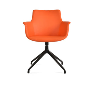 Soho Concept Bottega Arm (Large) Office Chair – Stylish Leatherette Design With Steel Base & 2-year Warranty Black,Orange  Soho-concept-dining-chair-01414