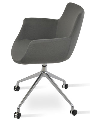 Soho Concept Bottega Arm (Large) Office Chair - Stylish Upholstered Dining Chair With 10-year Guarantee & Comfort Grey  Soho-concept-dining-chair-01416