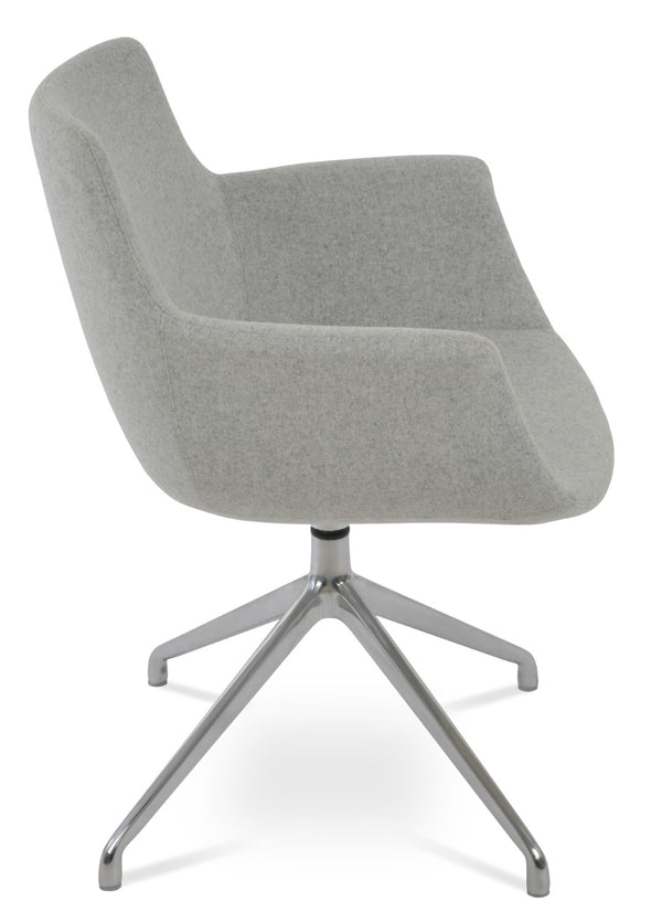 Soho Concept Bottega Arm Large Office Chair - Stylish Chrome Base, Versatile Heights, 10-year Fabric Guarantee! Silver  Soho-concept-dining-chair-01418