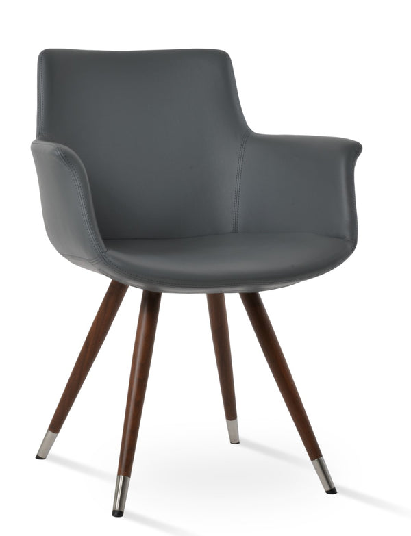 Soho Concept Bottega Arm Office Chair - Stylish Leatherette Dining Chair With Adjustable Heights & 2-year Guarantee Walnut,Grey  Soho-concept-dining-chair-01448