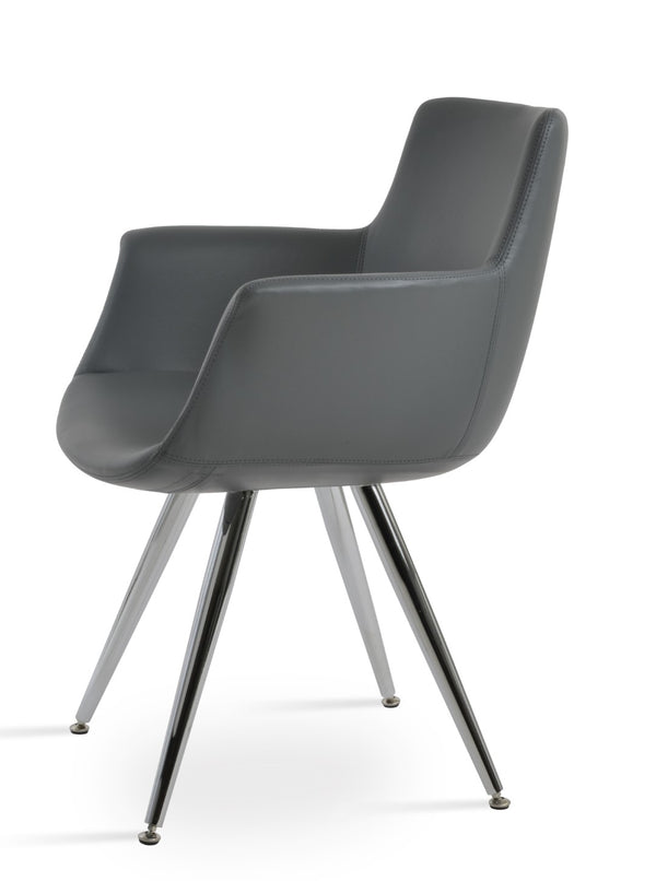 Soho Concept Bottega Arm Office Chair - Stylish Leatherette Dining Chair With Adjustable Heights & 2-year Guarantee Chrome,Grey  Soho-concept-dining-chair-01434