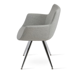Soho Concept Bottega Arm Office Chair - Stylish Adjustable Dining Chair In Wool & Boucle Fabrics, 10-year Warranty Chrome,Silver  Soho-concept-dining-chair-01436