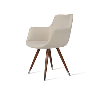 Soho Concept Bottega Arm (Large) Office Chair - Stylish Upholstered Dining Chair With 10-year Guarantee & Comfort Walnut,White  Soho-concept-dining-chair-01430