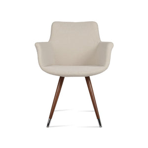 Soho Concept Bottega Arm (Large) Office Chair - Stylish Upholstered Dining Chair With 10-year Guarantee & Comfort Walnut,White  Soho-concept-dining-chair-01430