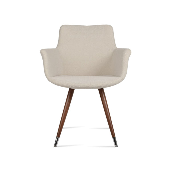 Soho Concept Bottega Arm (Large) Office Chair - Stylish Upholstered Dining Chair With 10-year Guarantee & Comfort Walnut,White  Soho-concept-dining-chair-01430