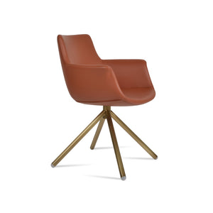 Soho Concept Bottega Arm Office Chair - Stylish Leatherette Dining Chair With Adjustable Heights & 2-year Guarantee Brass  Soho-concept-dining-chair-01455