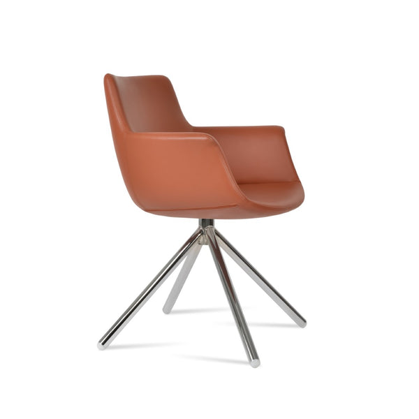 Soho Concept Bottega Arm Office Chair - Stylish Leatherette Dining Chair With Adjustable Heights & 2-year Guarantee Chrome  Soho-concept-dining-chair-01458