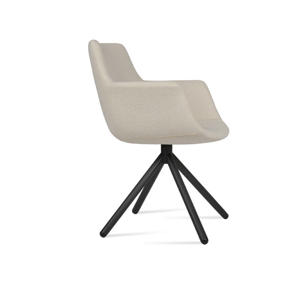 Soho Concept Bottega Arm Office Chair - Stylish Comfort With Adjustable Height, Premium Fabrics & 10-year Warranty Black,White  Soho-concept-dining-chair-01453