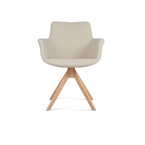 Soho Concept Bottega Arm Office Chair - Stylish Comfort With Adjustable Height, Premium Fabrics & 10-year Warranty Natural,White  Soho-concept-dining-chair-01486