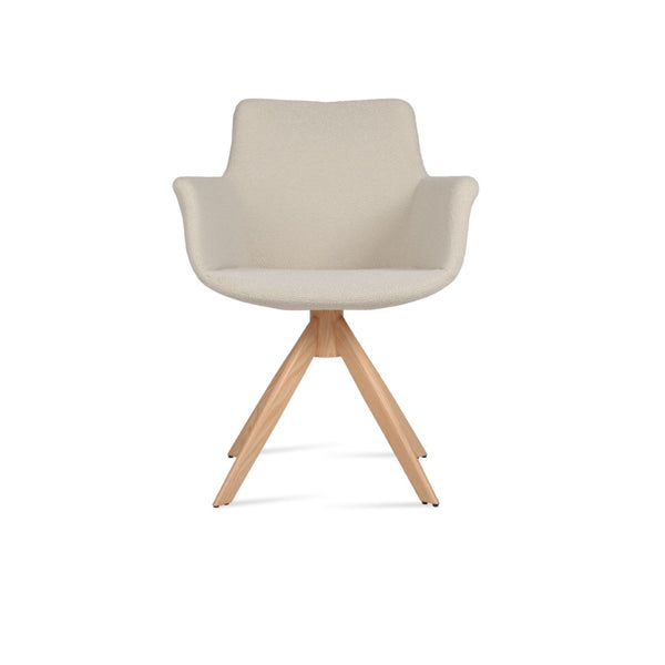 Soho Concept Bottega Arm Office Chair - Stylish Comfort With Adjustable Height, Premium Fabrics & 10-year Warranty Natural,White  Soho-concept-dining-chair-01486