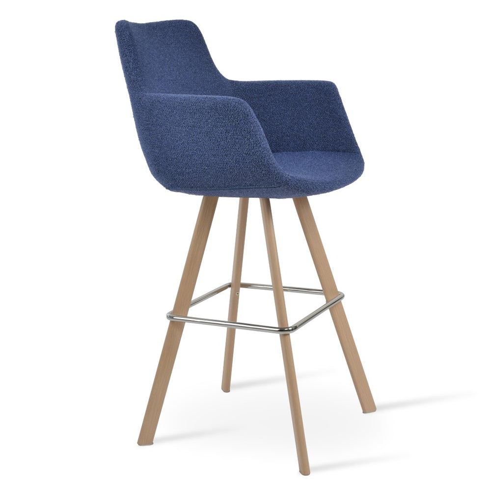 Soho Concept Bottega Ergonomic Arm Barstools & Counterstools - Premium Fabrics, Adjustable Heights, 10-year Warranty Walnut  Soho-concept-dining-chair-07482