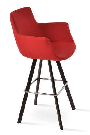 Soho Concept Bottega Ergonomic Arm Barstools & Counterstools - Premium Fabrics, Adjustable Heights, 10-year Warranty Walnut,Red  Soho-concept-dining-chair-10630