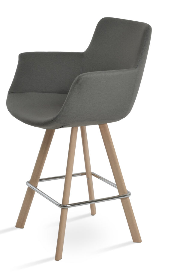 Soho Concept Bottega Ergonomic Arm Barstools & Counterstools - Premium Fabrics, Adjustable Heights, 10-year Warranty Natural,Grey  Soho-concept-dining-chair-10631