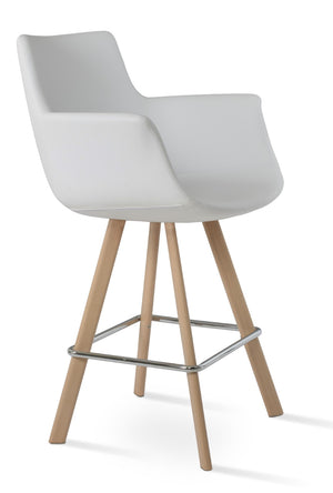 Soho Concept Bottega Arm Barstools & Counterstools - Stylish Leatherette Seats With Adjustable Heights & 2-year Warranty Natural,White  Soho-concept-dining-chair-10632