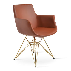 Soho Concept Bottega Arm Office Chair - Stylish Leatherette Dining Chair With Adjustable Heights & 2-year Guarantee Gold,Brass  Soho-concept-dining-chair-01497
