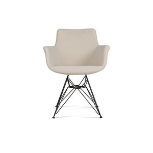 Soho Concept Bottega Arm Office Chair - Stylish Comfort With Adjustable Height, Premium Fabrics & 10-year Warranty Black,White  Soho-concept-dining-chair-01487