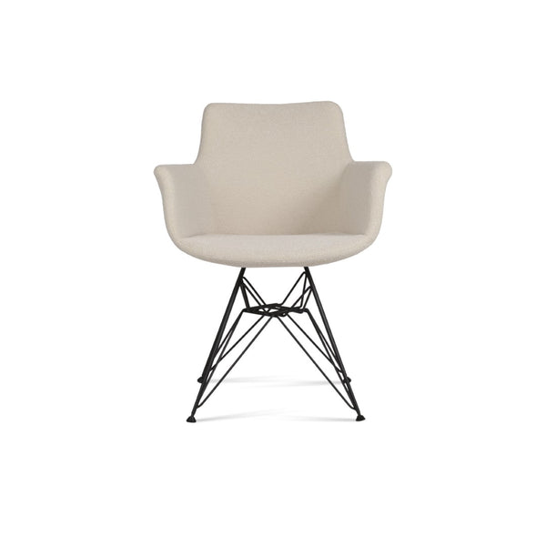 Soho Concept Bottega Arm Office Chair - Stylish Comfort With Adjustable Height, Premium Fabrics & 10-year Warranty Black,White  Soho-concept-dining-chair-01487