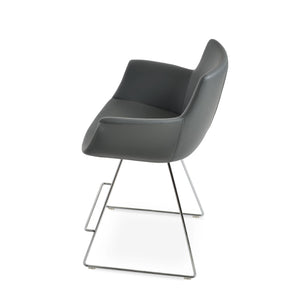 Soho Concept Bottega Adjustable Arm Barstools & Counterstools - Stylish Leatherette, 2-year Guarantee, Made In Turkiye Chrome,Grey  Soho-concept-dining-chair-10637