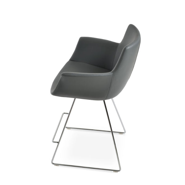 Soho Concept Bottega Adjustable Arm Barstools & Counterstools - Stylish Leatherette, 2-year Guarantee, Made In Turkiye Chrome,Grey  Soho-concept-dining-chair-10637