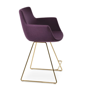 Soho Concept Bottega Arm Barstools & Counterstools - Ergonomic Comfort With 10-year Guarantee, Dark Grey & Walnut Gold  Soho-concept-dining-chair-10639