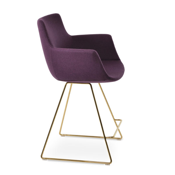 Soho Concept Bottega Arm Barstools & Counterstools - Ergonomic Comfort With 10-year Guarantee, Dark Grey & Walnut Gold  Soho-concept-dining-chair-10639