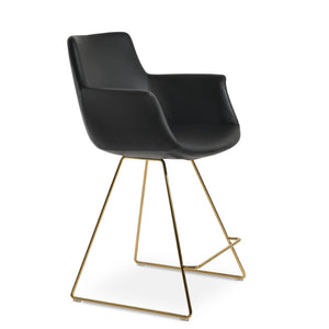 Soho Concept Bottega Arm Barstools & Counterstools - Stylish Leatherette Seats With Adjustable Heights & 2-year Warranty Gold,Black  Soho-concept-dining-chair-10641