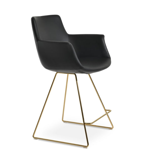 Soho Concept Bottega Arm Barstools & Counterstools - Stylish Leatherette Seats With Adjustable Heights & 2-year Warranty Gold,Black  Soho-concept-dining-chair-10641