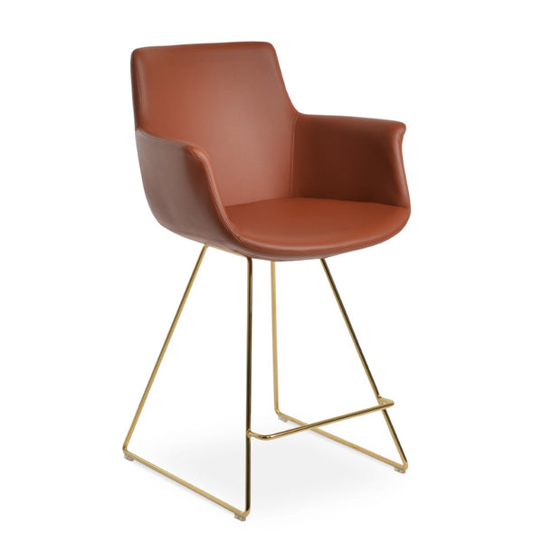 Soho Concept Bottega Arm Barstools & Counterstools - Stylish Leatherette Seats With Adjustable Heights & 2-year Warranty Gold  Soho-concept-dining-chair-10640